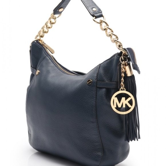 Michael Kors Handbags - Michael Kors Navy Leather Convertible Shoulder Bag